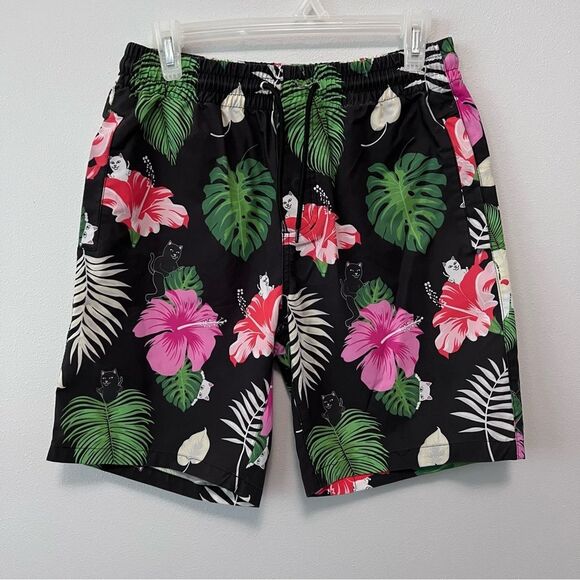 Ripndip Tropical Floral Swim Shorts Size M - Picture 1 of 9